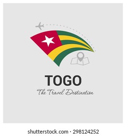 Togo The Travel Destination logo - Vector travel company logo design - Country Flag Travel and Tourism concept t shirt graphics - vector illustration