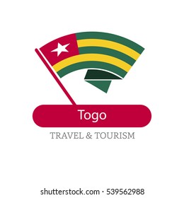 Togo The Travel Destination logo - Vector travel company logo design - Country Flag Travel and Tourism concept t shirt graphics - vector illustration