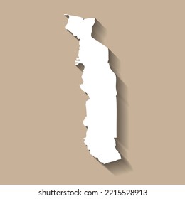 Silueta de mapa del país vector de Togo