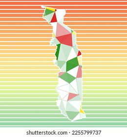 Ilustración vectorial de Togo. Diseño togolés sobre fondo de rayas degradadas. Tecnología, internet, red, concepto de telecomunicaciones. Auténtica ilustración vectorial.