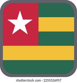 Togo Verde national flag  vector Illustration material