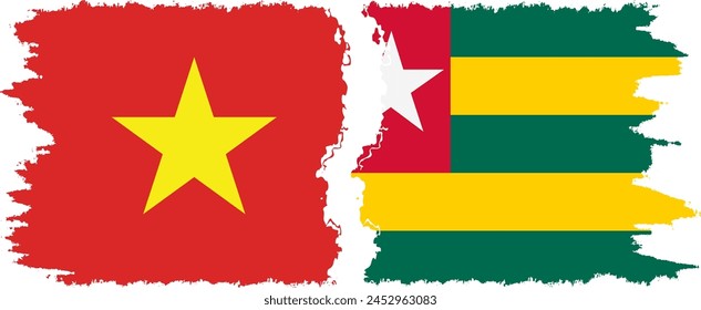 Togo and Vietnam grunge flags connection, vector