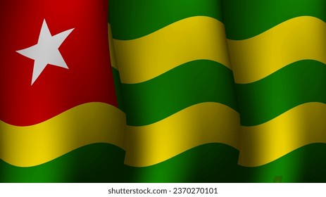 togo waving flag background design concept vector illustration suitable for poster on holiday, feast day or togo independence day moment