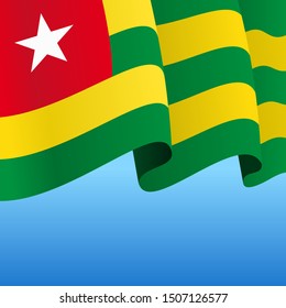 Togolese flag wavy abstract background. Vector illustration.