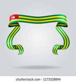 Togolese wavy flag abstract background. Vector illustration.