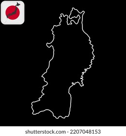 Tohoku map, Japan region. Vector illustration