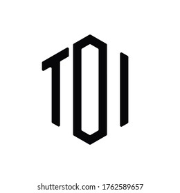 Logo-Design-Polygon des TOI-Buchstabens, abgerundet, Monogramm-Symbol, Vektor-Vorlage