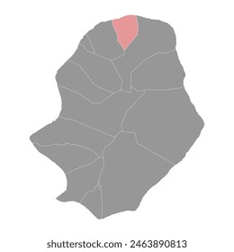 Toi village map, administrative division of Niue. Vector illustration.