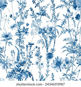 Toile De Jouy Vintage Floral Seamless Pattern Elegant Vector Graphics 23.
Featuring delicate florals, wildflowers, and romantic motifs, this seamless pattern is crafted to perfection.