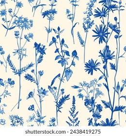 Toile De Jouy Vintage Floral Seamless Pattern Elegant Vector Graphics 19
Featuring delicate florals, wildflowers, and romantic motifs, this seamless pattern is crafted to perfection.