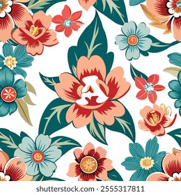 Toile De Jouy Vintage Floral Seamless Pattern Elegant Vector Graphics. Featuring delicate florals, wildflowers and romantic motifs. This seamless pattern is crafted to perfection.