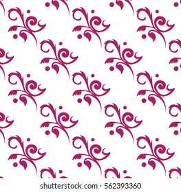 Toile Floral Offset Berry Small