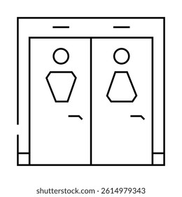 toilet airport line icon vector. toilet airport sign. isolated contour symbol black illustration