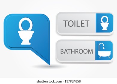 Toilet and bathroom,vector