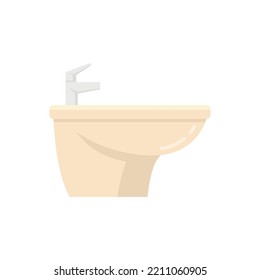 Toilet bidet icon. Flat illustration of Toilet bidet vector icon isolated on white background