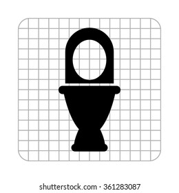 Toilet  - black vector icon
