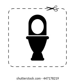 Toilet  - black vector icon