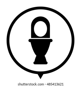 Toilet - black vector  icon; map pointer