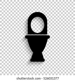 Toilet - black vector  icon with shadow