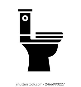 Toilet bowl bathroom icon glyph vector design templates simple and modern