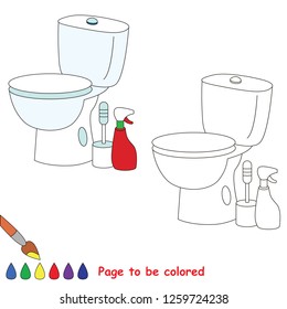 Toilet Bowl to be colored, the coloring book for preschool kids with easy educational gaming level.