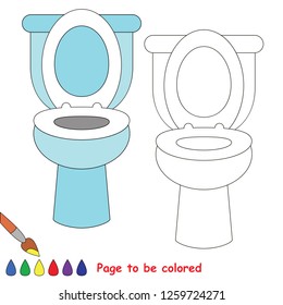 Toilet bowl to be colored, the coloring book for preschool kids with easy educational gaming level.