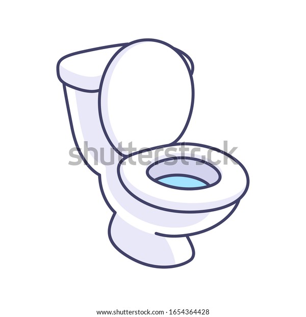 Toilet Bowl Cartoon Drawing Simple Vector Stock Vector Royalty Free 1654364428 