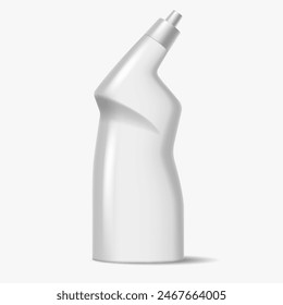 Toilet bowl cleaner bottle with design template realistic vector illustration. Restroom hygiene detergent container 3d object on white background
