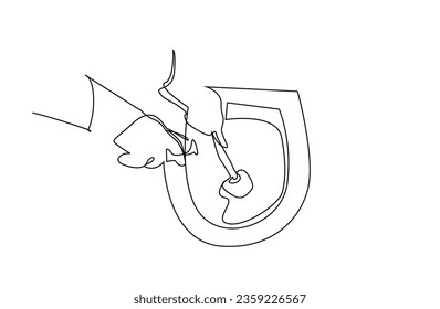 toilet bowl cleaning brush detergent gloves lifestyle line art design