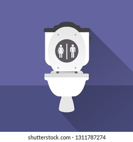 Toilet bowl flat icon 