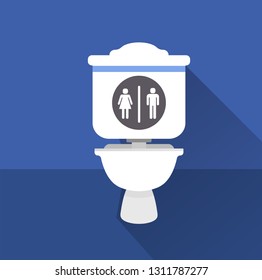 Toilet bowl flat icon 