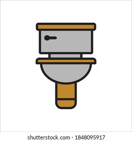 Toilet Bowl Flat Icon Vector Logo Template Illustration