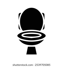 Toilet bowl icon. bathroom. Toilet symbol. Toilet equipment. Vector Illustration. Customizable thin line illustration.  Editable stroke.