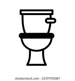 Toilet bowl icon. bathroom. Toilet symbol. Toilet equipment. Vector Illustration. Customizable thin line illustration.  Editable stroke.