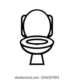 Toilet bowl icon. bathroom. Toilet symbol. Vector Illustration. Customizable thin line illustration.  Editable stroke.