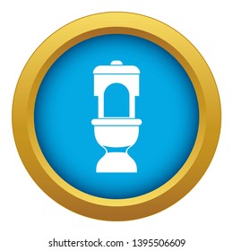 Toilet bowl icon blue vector isolated on white background for any design