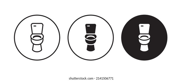 Toilet bowl icon button, vector, sign, symbol, logo, illustration, editable stroke, flat design style isolated on white