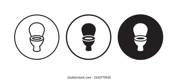 Toilet bowl icon button, vector, sign, symbol, logo, illustration, editable stroke, flat design style isolated on white