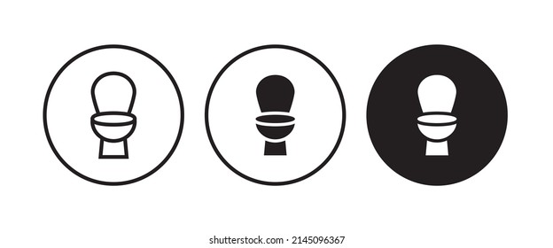 Toilet bowl icon button, vector, sign, symbol, logo, illustration, editable stroke, flat design style isolated on white
