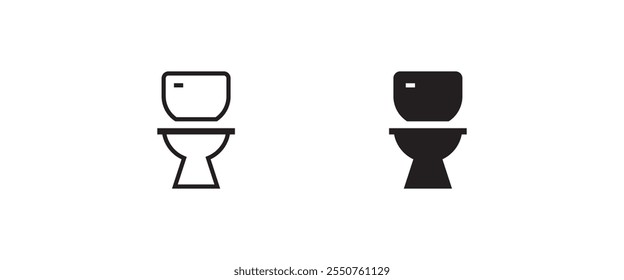 Toilet bowl icon button, vector, sign, symbol, logo, illustration, editable stroke, flat design style isolated on white