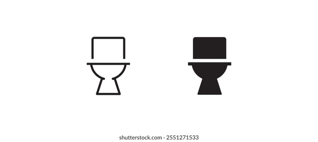 Toilet bowl icon button, vector, sign, symbol, logo, illustration, editable stroke, flat design style isolated on white