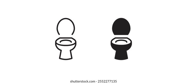 Toilet bowl icon button, vector, sign, symbol, logo, illustration, editable stroke, flat design style isolated on white