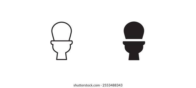 Toilet bowl icon button, vector, sign, symbol, logo, illustration, editable stroke, flat design style isolated on white