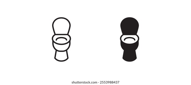 Toilet bowl icon button, vector, sign, symbol, logo, illustration, editable stroke, flat design style isolated on white