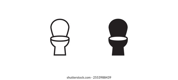 Toilet bowl icon button, vector, sign, symbol, logo, illustration, editable stroke, flat design style isolated on white