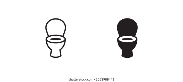 Toilet bowl icon button, vector, sign, symbol, logo, illustration, editable stroke, flat design style isolated on white