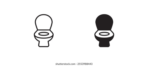 Toilet bowl icon button, vector, sign, symbol, logo, illustration, editable stroke, flat design style isolated on white