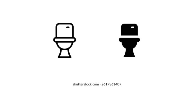Toilet bowl icon button, vector, sign, symbol, logo, illustration, editable stroke, flat design style isolated on white