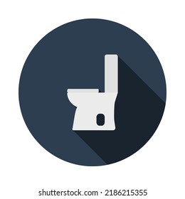 Toilet bowl icon. Flat color design. Vector illustration.