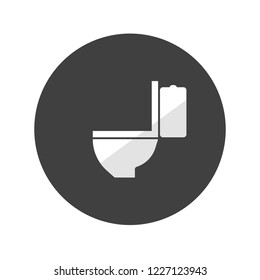 Toilet Bowl icon flat. Simple black pictogram on gray background. Vector illustration symbol
